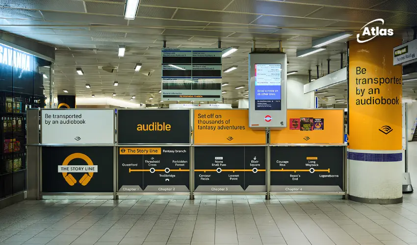 Audible King\'s Cross Campaign: \'The Story Line\' OOH Strategy