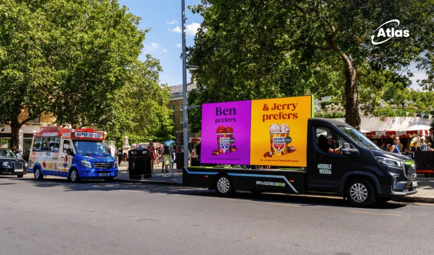 Hackney Gelato Mobile GelatOOH: Sustainable Mobile DOOH London Campaign