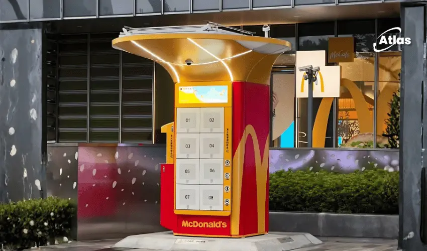 McDonald’s and Meituan drone delivery kiosk at Shanghai West Bund