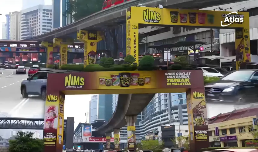 NIMS Chocotub Stands Out in Kuala Lumpur With Pillar Arch OOH