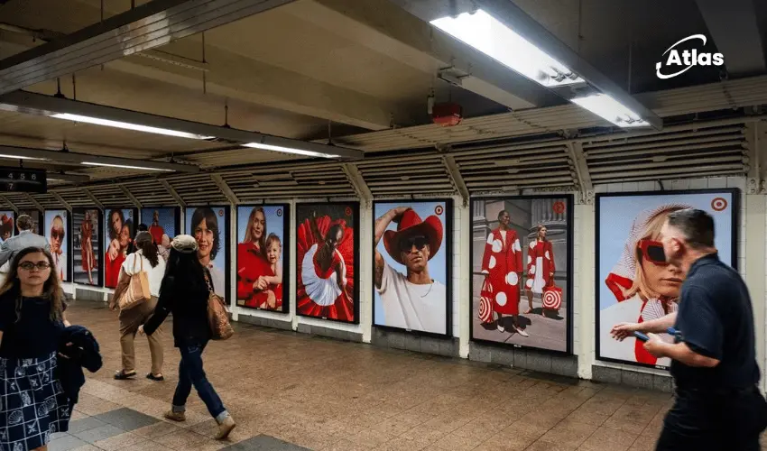 Target Turns Grand Central Red With a Bullseye-Filled OOH