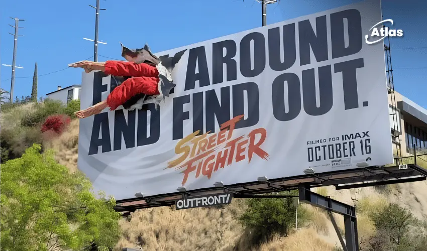 Street Fighter Flying-Kick Billboard OOH Activation