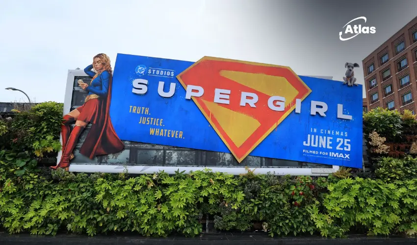 Supergirl Breaks the Frame in Warner Bros. Westfield London OOH Special Build
